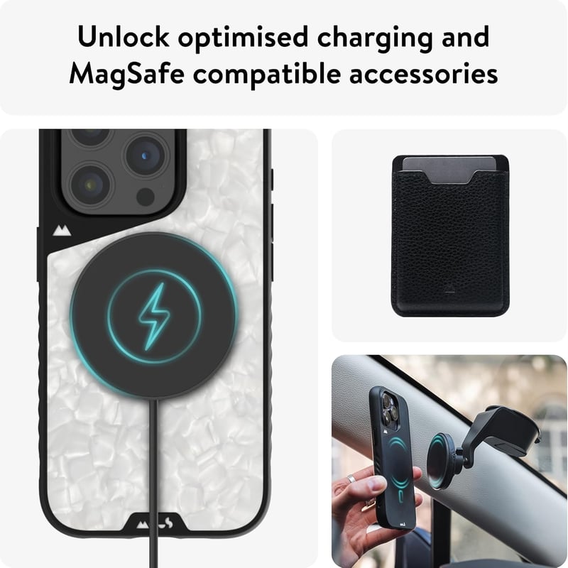Mous iPhone 15 Pro Tok MagSafe Kompatibilis - Limitless 5.0 Védőtok Ezüst Gyöngy Színben - Prémium Mobiltelefon Tok