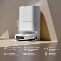 Mova E30 Ultra robotporszívó felmosó funkcióval, automatikus ürítéssel és felmosó öntisztítással, 7000 Pa, 10,5 mm felmosó emelés, Robo Swin 2