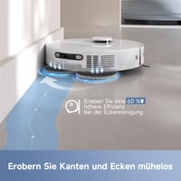 Mova E30 Ultra robotporszívó felmosó funkcióval, automatikus ürítéssel és felmosó öntisztítással, 7000 Pa, 10,5 mm felmosó emelés, Robo Swin 5