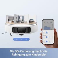 Robotický vysávač Mova E40 Ultra s funkciou mopovania, 19 000 Pa, automatické vyprázdňovanie, mopovacia hlavica MaxiReach, 80 ml nádržka na vodu, stanica typu všetko v jednom, 9
