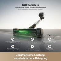Mova G70 bežični štapni usisavač s robotskom rukom, 38 000 Pa, OptiInsight dvostruka četka, bez petljanja, 5-slojni filter 99,99%, teleskopska cijev, 1,9 2