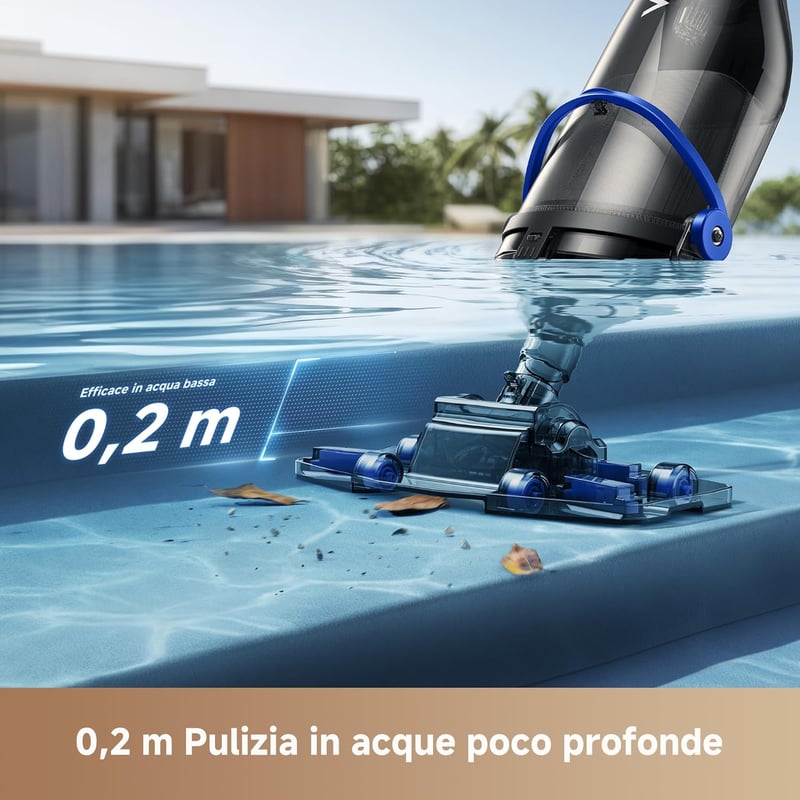 MOVA Handler V10 vezeték nélküli medence porszívó, 4200 LPH szívóerő, 60 perc üzemidő