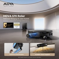 Robotický vysávač a mop Mova S70, 28 000 Pa, mopovanie čistou vodou, vyhýbanie sa prekážkam pomocou DToF a líniového lasera, výška 90 mm, výsuvný mop 2