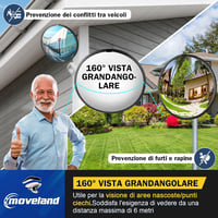 Oglindă rutieră convexă din acril Moveland de 15 inchi, oglindă reglabilă cu unghi larg pentru alee și garaj, 160 de grade, pentru interior și exterior 6