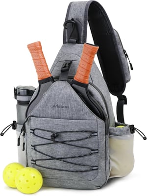 Movker Pickleball és Padel sporthátizsák ütőtartó rekesszel és kerítéskampóval - szürke