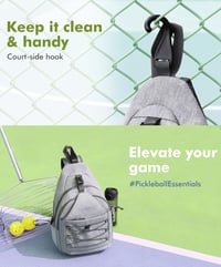 Movker Pickleball padel táska szürke hátizsák ütőtartó rekesszel állítható vállpánt és kerítőrögzítő horog sporttáska nőknek férfiaknak 7