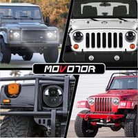 MOVOTOR 7 Inch LED Fényszóró Fehér 7200 lm Jeep Wrangler Defender Nappali Menetfény 6