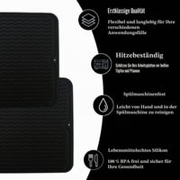 Silikónová podložka pod horúce hrnce a panvice Movstriker, 40x30 cm, čierna, 2 ks, veľká žiaruvzdorná podložka na ochranu kuchynskej pracovnej dosky 4