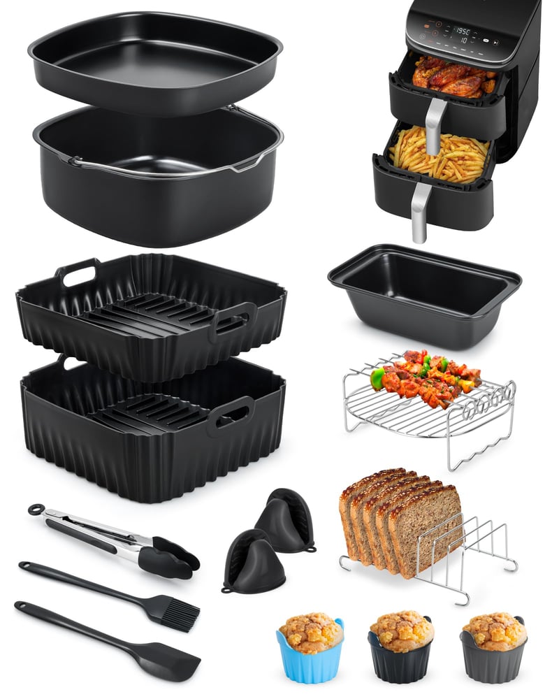 Set de 15 accesorii pentru friteuză cu aer cald MOWETOO pentru Cosori Turbo Tower Pro - Pachet accesorii pentru friteuză cu aer cald
