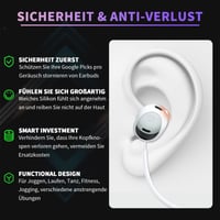 Silikónový remienok proti strate MOWYEOK pre slúchadlá Google Pixel Buds Pro, športový nákrčník na behanie a fitness, biely 2