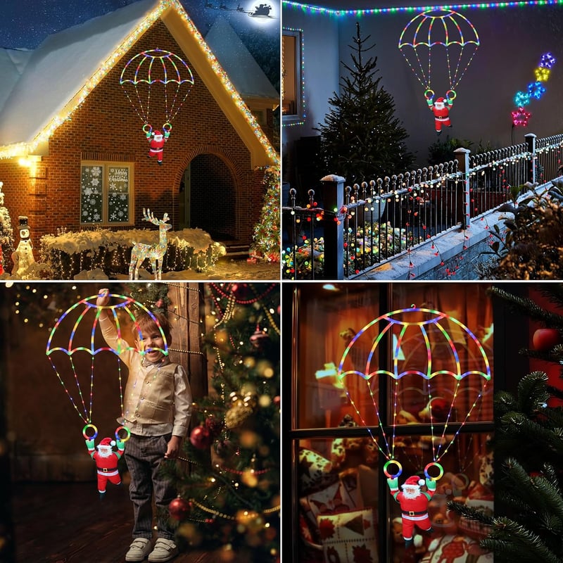 Moxled 85 cm LED Ejtőernyő Fényfüzér Akkumulátoros Színes Karácsonyi Dekoráció