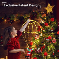 Moxled 85 cm LED Ejtőernyő Fényfüzér Meleg Fehér Akkumulátoros Karácsony - 85cm, warm white 5