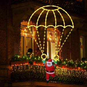 Moxled 85 cm LED ejtőernyős karácsonyi fényfüzér, 8 mód, vízálló - meleg fehér