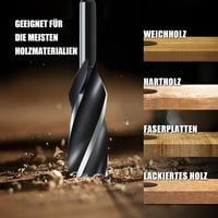 MOXPIFY fa fúró spirál bit 32 x 155 mm központi csúccsal E 9,5 szár puha és kemény fához 5