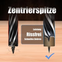 MOXPIFY fa fúró spirál bit 32 x 155 mm központi csúccsal E 9,5 szár puha és kemény fához 3