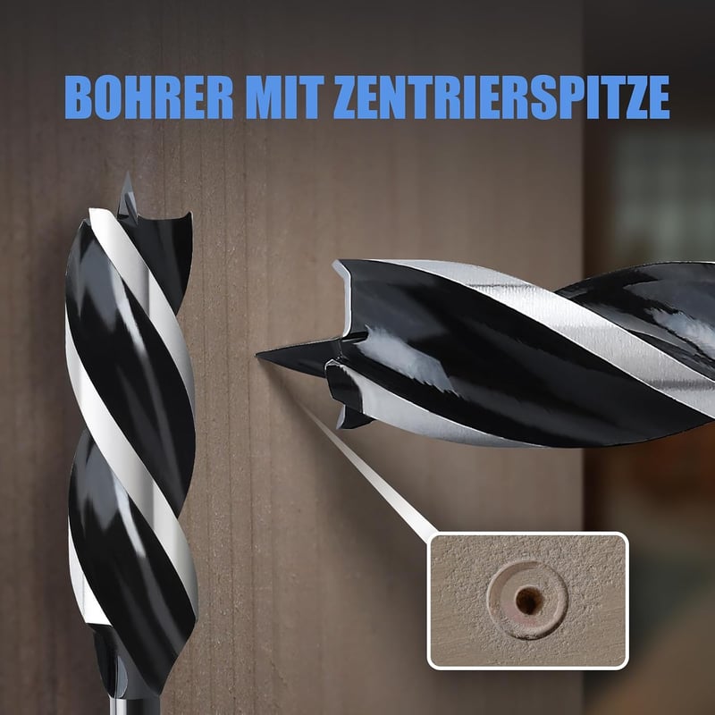 MOXPIFY fa fúró spirál bit 32 x 155 mm központi csúccsal E 9,5 szár puha és kemény fához