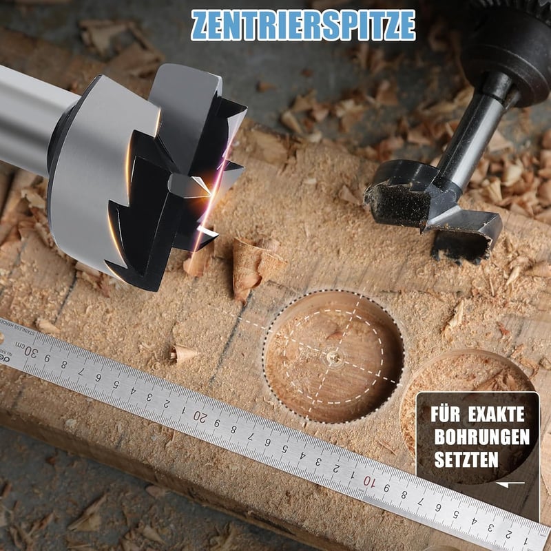 MOXPIFY Forstner fúrófej 18 mm faanyaghoz, 90 mm hosszú, 8 mm hengeres szárú