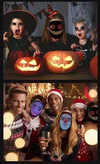 MOYACA LED Maszk Gesztus Érzékeléssel, Világító Halloween Jelmez Cosplay Farsang 7