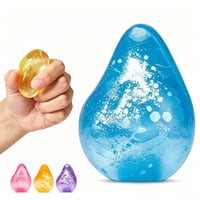 MoZkkiz Antistresová loptička modrá, vodná kvapka Squishy antistresová loptička pre deti a dospelých, fidget hračka, senzorická stláčacia loptička S 1