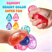 MoZkkiz Antistresová loptička modrá, vodná kvapka Squishy antistresová loptička pre deti a dospelých, fidget hračka, senzorická stláčacia loptička S 2