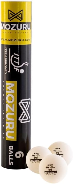 MOZURU 6 db Profi Pingponglabda 3 Csillag ITTF 40+ mm ABS Fehér