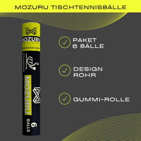 MOZURU 6 db Profi Pingponglabda 3 Csillag ITTF 40+ mm ABS Fehér 2
