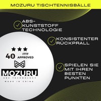 MOZURU 6 db Profi Pingponglabda 3 Csillag ITTF 40+ mm ABS Fehér 5