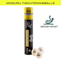 MOZURU 6 db Profi Pingponglabda 3 Csillag ITTF 40+ mm ABS Fehér 7