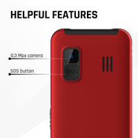 Mobilný telefón pre seniorov myPhone Halo 3 v červenej farbe, s veľkými tlačidlami, SOS tlačidlom, funkciou Bluetooth a nabíjacím stojanom 5