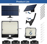 MPJ 105 LED napelemes kültéri lámpa mozgásérzékelővel IP65 vízálló 2db 7