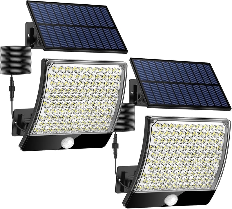 MPJ 105 LED napelemes kültéri lámpa mozgásérzékelővel IP65 vízálló 2db