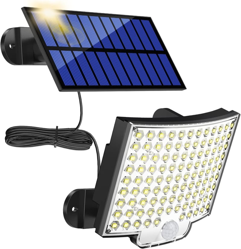 MPJ 106 LED napelemes kültéri fali lámpa mozgásérzékelővel, IP65 vízálló, 120° világítási szög