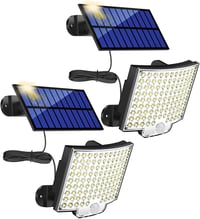 MPJ 106 LED napelemes kültéri fali lámpa mozgásérzékelővel IP65 vízálló 2db 1