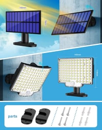 MPJ 106 LED napelemes kültéri fali lámpa mozgásérzékelővel IP65 vízálló 2db 6