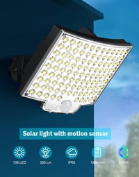 MPJ 106 LED napelemes kültéri fali lámpa mozgásérzékelővel, IP65 vízálló, 120° világítási szög 4