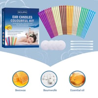 Set 32 Lumânări pentru Urechi MQUPIN - cu 8 Arome, Filtru de Siguranță, 16 Discuri de Protecție și 32 de Bețișoare de Curățare, Conuri Colorate pentru Eliminarea Cerumenului 7