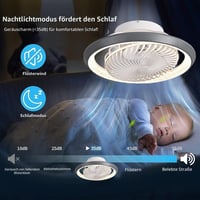 Stropný ventilátor MQW LED so svetlom, neviditeľné lopatky, otáčanie o 360°, stmievateľný 48W, s diaľkovým ovládaním, stropné svietidlo do obývačky, jedálne a spálne 5