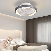 Stropný ventilátor MQW LED so svetlom, neviditeľné lopatky, otáčanie o 360°, stmievateľný 48W, s diaľkovým ovládaním, stropné svietidlo do obývačky, jedálne a spálne 7