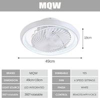MQW stropni ventilator sa svjetiljkom 72W LED s mogućnošću prigušivanja, bijeli, rotacija 360° — oštećenje na aluminijskom okviru (stanje: vidi 2. sliku) 4