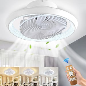 MQW stropni ventilator sa svjetiljkom 72W LED s mogućnošću prigušivanja, bijeli, rotacija 360° — oštećenje na aluminijskom okviru (stanje: vidi 2. sliku)