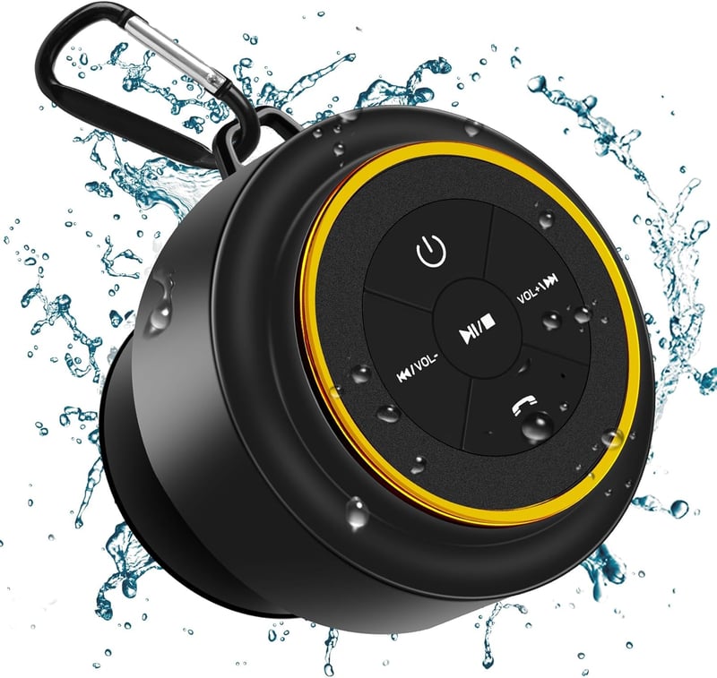 MR.LUYU IPX7 Vízálló Bluetooth Fürdőszobai Hangszóró Szívókoronggal és Mikrofonnal