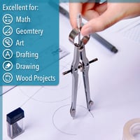 Compas profesional pentru geometrie Mr. Pen cu mine de rezervă, compas metalic pentru desen, destinat elevilor, rechizite școlare 6