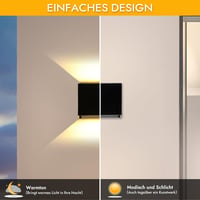 Mr.Sun 12W LED fali lámpa kültéri beltéri IP66 vízálló fekete meleg fehér 3000K - Square 6