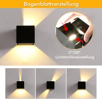 Mr.Sun 12W LED fali lámpa kültéri beltéri IP66 vízálló fekete meleg fehér 3000K - Square 5