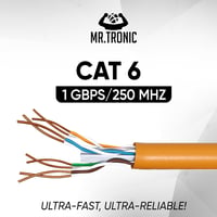 Mr. Tronic 100m Cat 6 Ethernet Hálózati Kábel, Gyors Internet Kapcsolathoz, AWG24, 1 Gbps, 250 MHz, UTP CCA, Narancssárga, Tömeges Kiszerelé 3