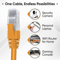 Mr. Tronic 100m Cat 6 Ethernet Hálózati Kábel, Gyors Internet Kapcsolathoz, AWG24, 1 Gbps, 250 MHz, UTP CCA, Narancssárga, Tömeges Kiszerelé 7