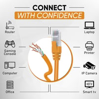 Mr. Tronic 100m Cat 6 Ethernet Hálózati Kábel, Gyors Internet Kapcsolathoz, AWG24, 1 Gbps, 250 MHz, UTP CCA, Narancssárga, Tömeges Kiszerelé 4