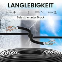 Mr. Tronic 50m Kültéri Vízálló Cat6 Ethernet Hálózati Kábel Fekete 4