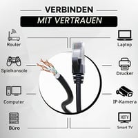 Mr. Tronic 50m Kültéri Vízálló Cat6 Ethernet Hálózati Kábel Fekete 5
