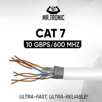 Mr. Tronic Cat 7 Ethernet Kábel 50m - 100% Réz, Nagy Sebességű Hálózati Kábel, SFTP Árnyékolt, RJ45 Csatlakozó Nélkül, Fehér 3
